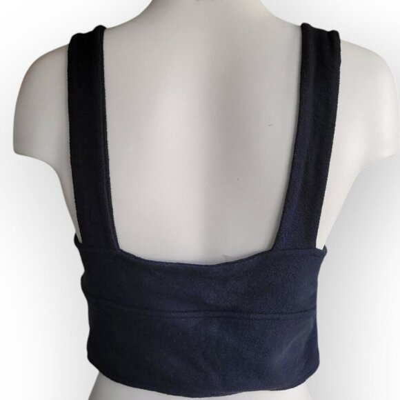 🖤 Madewell Black Knot Front Crop Tank Top XL Cotton Cutout Stretchy 🖤 - Picture 4 of 10